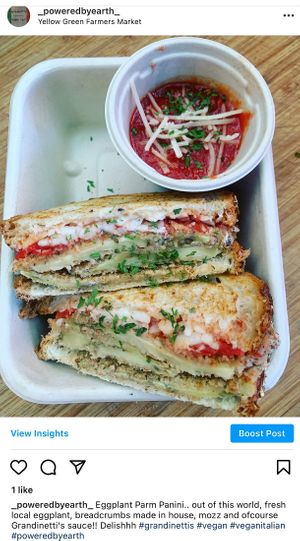 Eggplant Parm Panini at Grandinetti's Powered By Earth Italian Spot in Hollywood