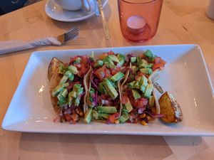 Breakfast tacos at The Magic Sunflower in Dronfield