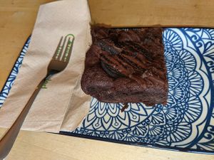 Vegan oreo brownie at The Magic Sunflower in Dronfield
