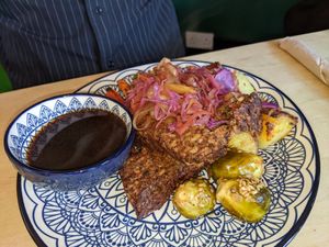 Sunday lunch with nut roast at The Magic Sunflower in Dronfield