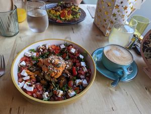 Vegan dishes and drinks at The Magic Sunflower in Dronfield