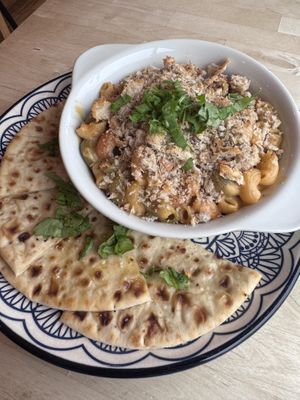 Chipotle Mac cheese and flatbread   at The Magic Sunflower in Dronfield