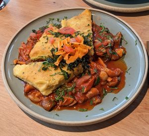 Waldpilzragout mit Rosmarinpolenta at  EssEnz in Muehlacker