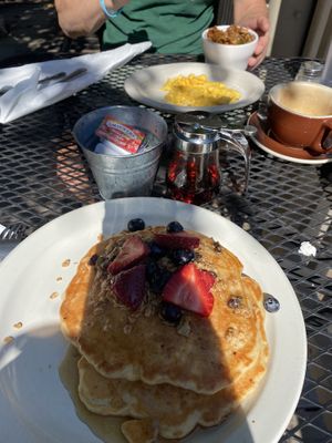 Vegan pancakes with granola and berries   at Cafe Eclectic in Memphis