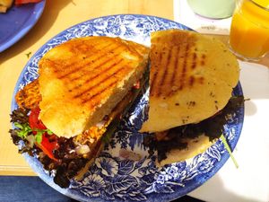 Breakfast sandwiches at Café Rotkehlchen - Merowingerstraße in Cologne