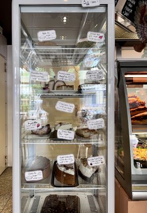 The variety of pastries  at Café Rotkehlchen - Merowingerstraße in Cologne