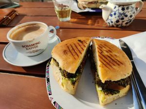 Tomatoe "Nozarella" Panini at Café Rotkehlchen - Merowingerstraße in Cologne