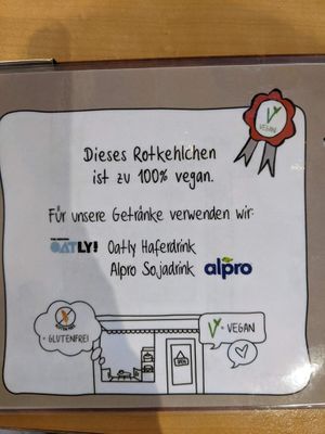 Oatly and Alpro as milk. at Café Rotkehlchen - Merowingerstraße in Cologne