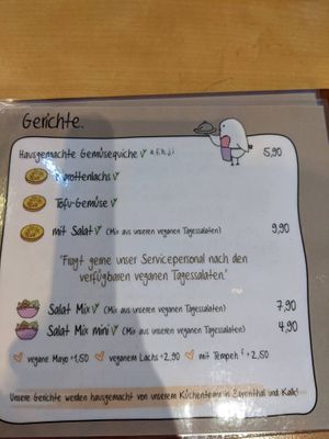 Menu - meals. at Café Rotkehlchen - Merowingerstraße in Cologne