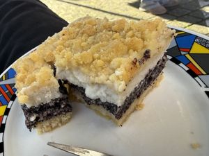 poppy seed cheese cake  at Café Rotkehlchen - Merowingerstraße in Cologne