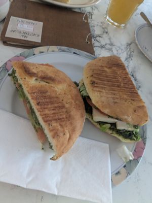 Panini tomate Mozzarella at Café Rotkehlchen - Merowingerstraße in Cologne
