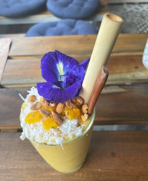 I really like the sugar-free mango smoothie here. at Nora's Cafe in Phu Quoc