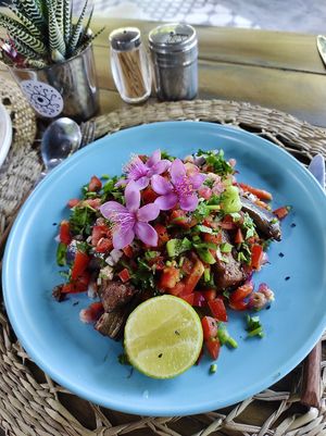 Roasted eggplant salad  #Veganuary at Nora's Cafe in Phu Quoc