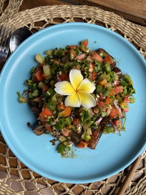 Roasted eggplant salad  at Nora's Cafe in Phu Quoc