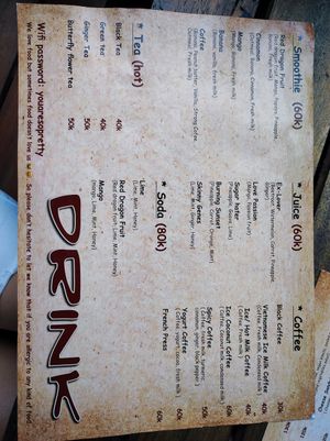 Menu September 2023 at Nora's Cafe in Phu Quoc