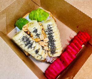 Avocado peanut butter toast at Nora's Cafe in Phu Quoc