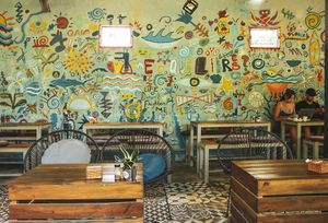 interior at Nora's Cafe in Phu Quoc