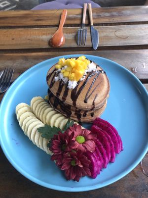 Pancakes, which the staff said were vegan but when I tried to confirm with google translate they couldn’t care less. So I really hope they weren’t just saying it   at Nora's Cafe in Phu Quoc