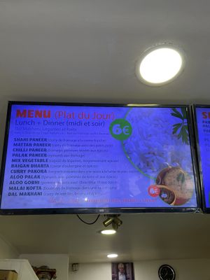 Menu  at Apna Punjab in La Courneuve