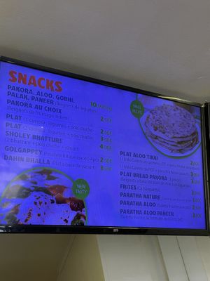 Menu  at Apna Punjab in La Courneuve