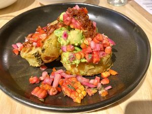 Bubble and squeak cakes #Veganuary at BEAR in Uttoxeter