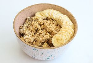 Organic gluten free steel cut rolled oats soaked in coconut milk for hours to create the perfect texture. Organic chia seeds are also added.  at Paradeco Coffee Roasters in St Petersburg