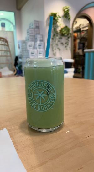 Matcha with oat milk   at Paradeco Coffee Roasters in St Petersburg