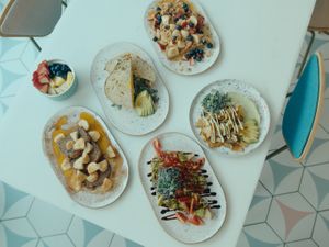 a photo of our offerings. Gluten free, vegan and dairy free options available  at Paradeco Coffee Roasters in St Petersburg