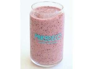 Blue Basil Beauty Smoothie (Gluten Free, dairy Free and Vegan) Healthy gluten free and vegan blueberry and banana smoothie to start the day with organic ingredients. 
 at Paradeco Coffee Roasters in St Petersburg