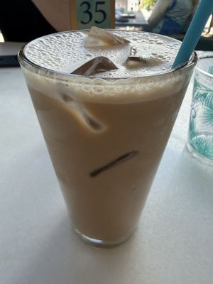 Latte with Almond-milk   at Paradeco Coffee Roasters in St Petersburg