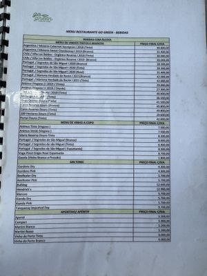 Vegan menu  at Go Green The Restaurant in Luanda