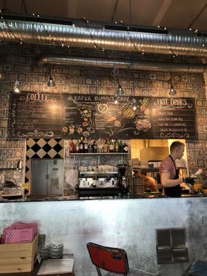 Inside   at KAFKA Hummus Café  in Prague