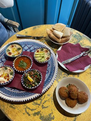 Vegan mezze   at KAFKA Hummus Café  in Prague
