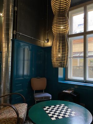 Inside  at KAFKA Hummus Café  in Prague