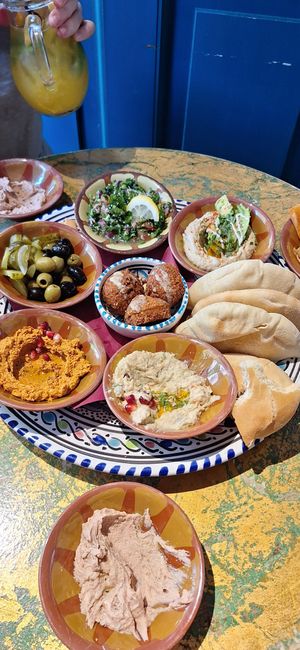 Tasty mezze at KAFKA Hummus Café  in Prague