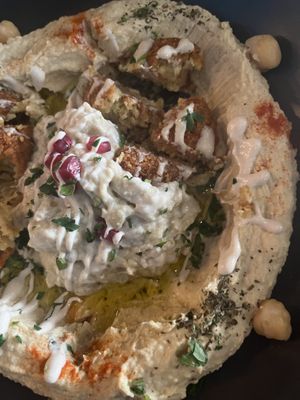 Hummus falafel e babaganoush   at KAFKA Hummus Café  in Prague