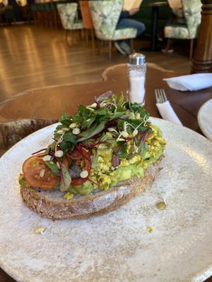 Vegan tofu bruschetta   at Biofilia - Botánica Coffee House in La Paz