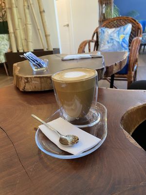 Almond milk coffee   at Biofilia - Botánica Coffee House in La Paz