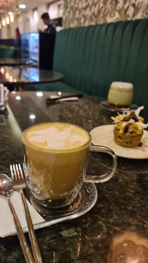 Caramel Orange Latte with Coconut Milk at Biofilia - Botánica Coffee House in La Paz