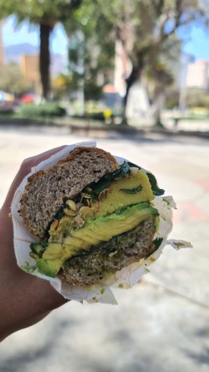 Pesto Sandwich with vegan cheese (take-away) at Biofilia - Botánica Coffee House in La Paz