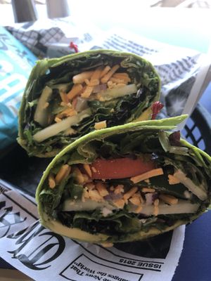 Avocado Veggie Wrap with Vegan Mayo & Violife Cheese Shreds   at Yo Java Bowl in Chester