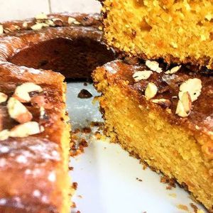 Tangerine and carrot pudding vegan. at Almacen Purista in Buenos Aires