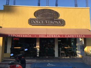 The front. It is a small corner shopping center. Easy parking in front. at Dolce Verona in La Paz