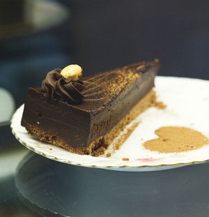 Vegan chocolate hazelnut tart at The Chocolate Tree in Edinburgh