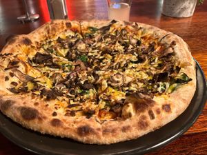 Garlic mushroom (without the garlic butter sauce but adding the vegan cheese)  at The Brick Factory in Battery Point