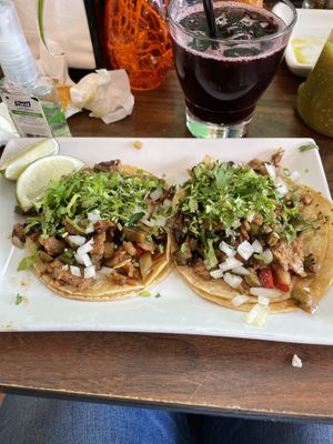The “steak” tacos hit the spot!!!  at Quesadilla La Reina Del Sur in Chicago