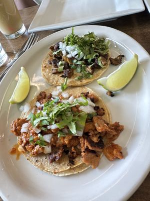 Barbacoa and Chicharrón tacos  at Quesadilla La Reina Del Sur in Chicago