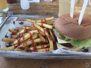 Vegan burger   at Huskisson Hotel in Huskisson