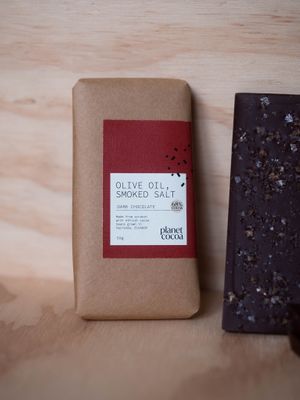 Olive Oil Dark Chocolate with Smoked Salt

https://www.planetcocoa.com.au/shop/p/oliveoildarkchocolate at Planet Cocoa in West Melbourne