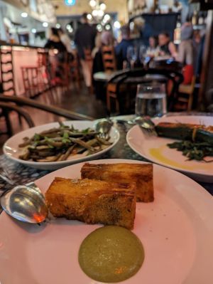 Potato gratin, citrus, thyme & tarragon $18 at Patsy's in Melbourne